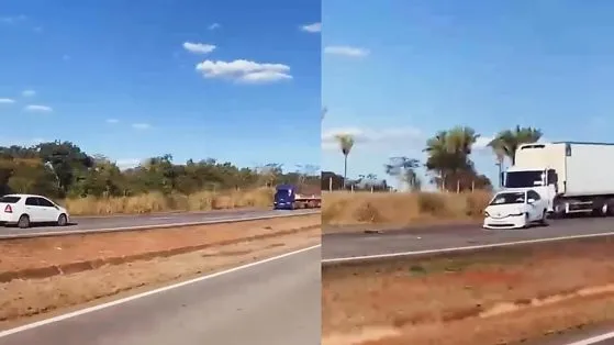 Motorista bêbado invade contramão na BR-364 e provoca acidente em MT