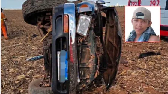 Jovem pega caminhonete sem autorização, capota e morre
