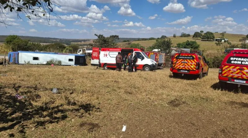 Bebê e mais quatro pessoas morrem em acidente entre caminhão, ônibus e dois carros na GO-010