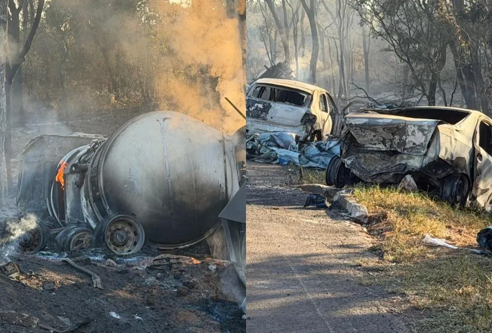 Acidente entre carretas causa explosão e deixa quatro mortos na BR-163, em MS