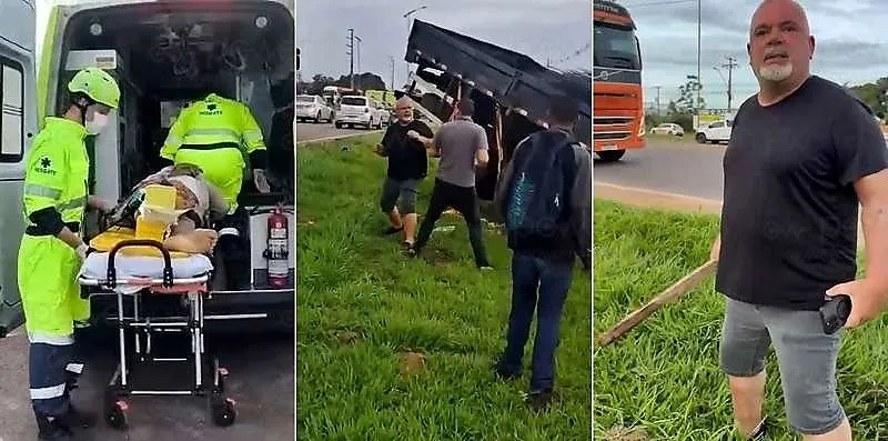 Jornalistas trocam agressões durante cobertura de acidente na BR-163 em Sinop/MT