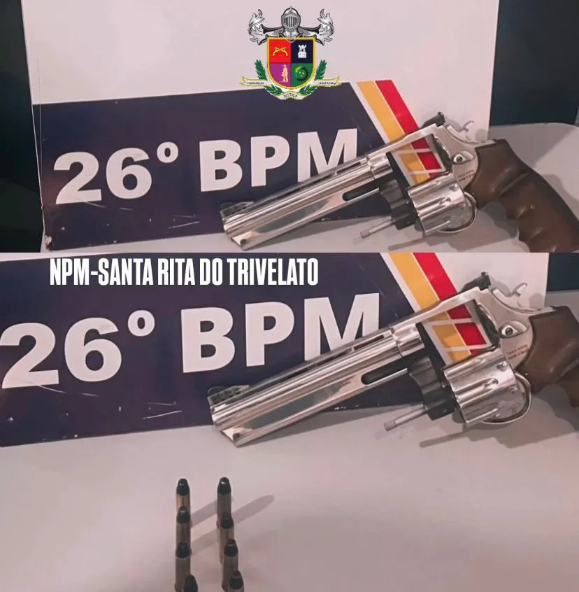 Homem é preso com arma de calibre restrito durante abordagem em Trivelato/MT
