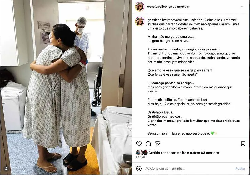 Jornalista de Nova Mutum renasce após transplante doado pela mãe