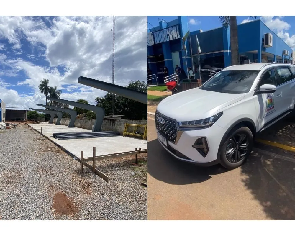 Câmara de Trivelato investe em estacionamento coberto com energia solar e faz aquisição de novo veículo
