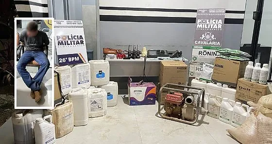 Quadrilha é desarticulada em Nova Mutum; armas, defensivos agrícolas e dinheiro falso são apreendidos